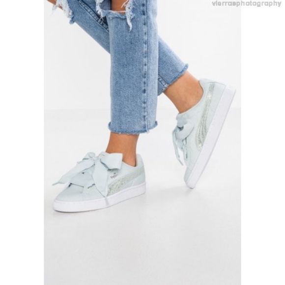 Puma Shoes - NWT! PUMA BASKET HEART SNEAKER BLUE SZ 8